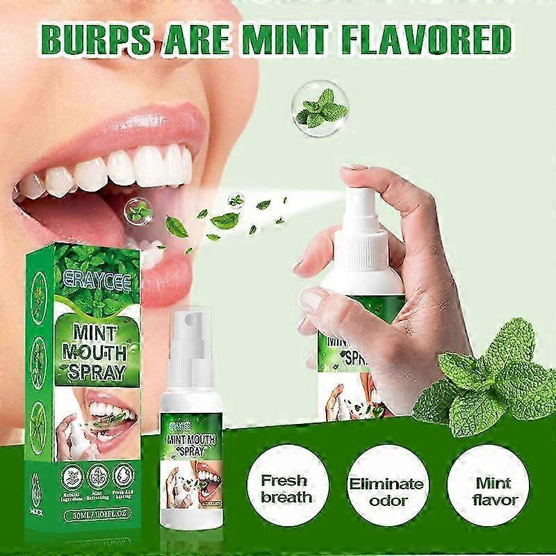 Mint Mouth Spray Mint Breath Mist Spray,Moisturizing Bad Breath Mouth Spray, Bad Breath Treatment Oral Breath Spray with Natural Spearmint