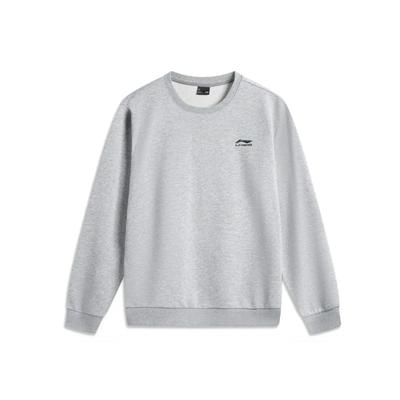 Li Ning Logo z napisem Modna Casualowa Bawełniana Wygodna Wszechstronna Polarowa Ciepła Bluza z Okrągłym Dekoltem Pulower z Długim Rękawem Męska bluza AWDVP63-1