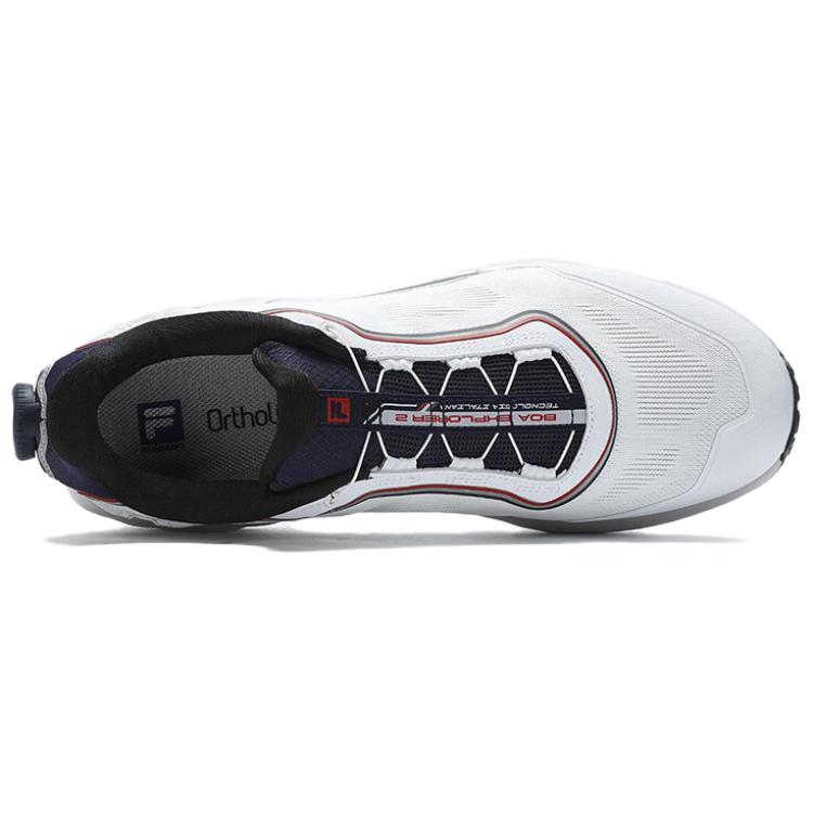 FILA Boa Explorer 2 Comfortable Durable Low-Top Outdoor Shoes Men sneaker White A12M421207FWB
