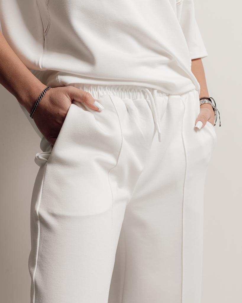 Women's Suit Butella 16410 M White (T-shirt, Pants)