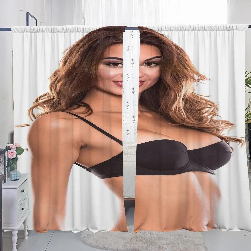 Fensterküchenvorhänge für Wohnzimmer 2 Stück Verdunkelungsvorhänge Türvorhang Badeanzug Schönheit Schlafzimmerdekoration Trennwand