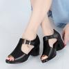 Fashion AIYUQI Women Sandals Genuine Leather 2024 Summer Fashion Style Woman Sandals Solid Casual Concise Lady Med Heel Shoes Sandals