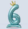 Large Number One Foil Balloon with Inflatable Base and Crown Decoration Suitable for Birthday Party Celebration Event Decoration Indoor Outdoor Use