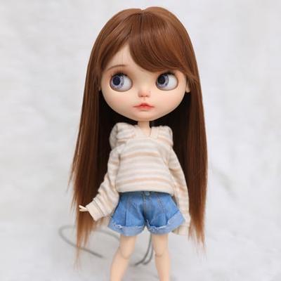Linfairy 9-10 Inch Doll Long Wig (Brown)