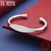Bracciale rigido a doppio cerchio in Argento Sterling 925 per Donna Uomo Gioielli di Moda Raffinati
