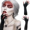 Cool Halloween gloves long section ghost claw dress up gloves fashionable red long nails Cosplay Halloween funny gloves