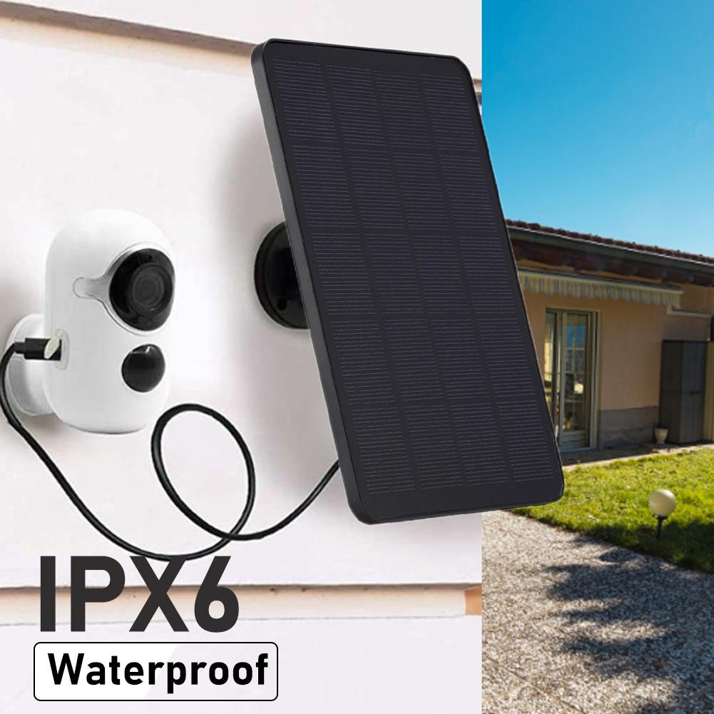 10W 5V Solar Panel for Outdoor Security Camera Waterproof Solar Board Charger With DC5521/USB-C Port for Courtyard Lights