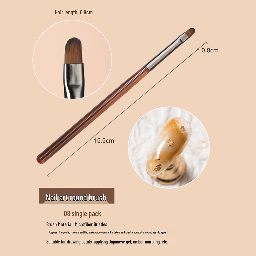 Ice Transparent Japanese Gray Nail Art Brush Set for Liner, Drawing, Flowers, and Gradient Gel