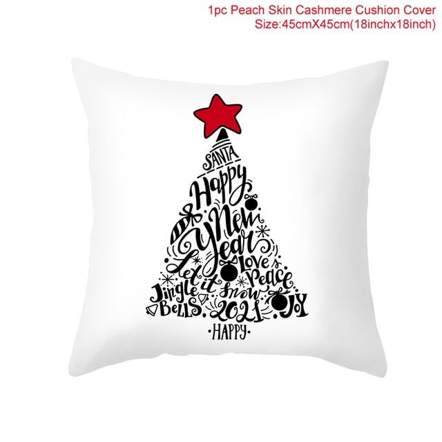 45cm Christmas Cushion Cover Navidad Merry Christmas Decorations For Home Xmas Noel Cristmas Ornaments New Year Gifts