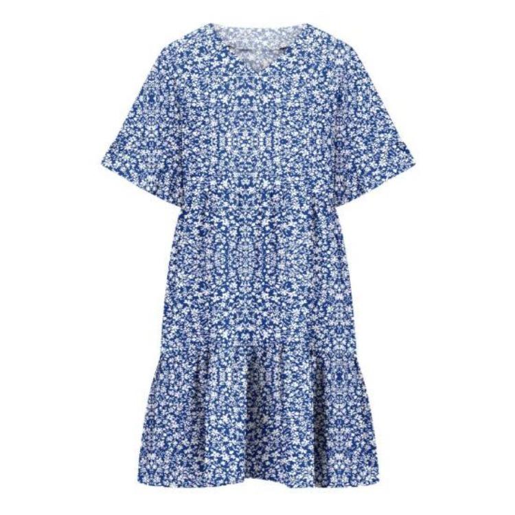 

Бохо Летнее Цветочное Миди Платье Повседневное С V-образным Вырезом С Оборками С Коротким Рукавом Легкое Для Пляжного Отдыха Сарафан для Женщин S синий