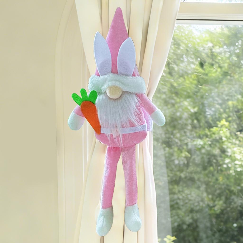 Easter Curtain Tassel Decorations Face-less Easter Bunny Spring Scene Arrangement Party Holiday Decorations