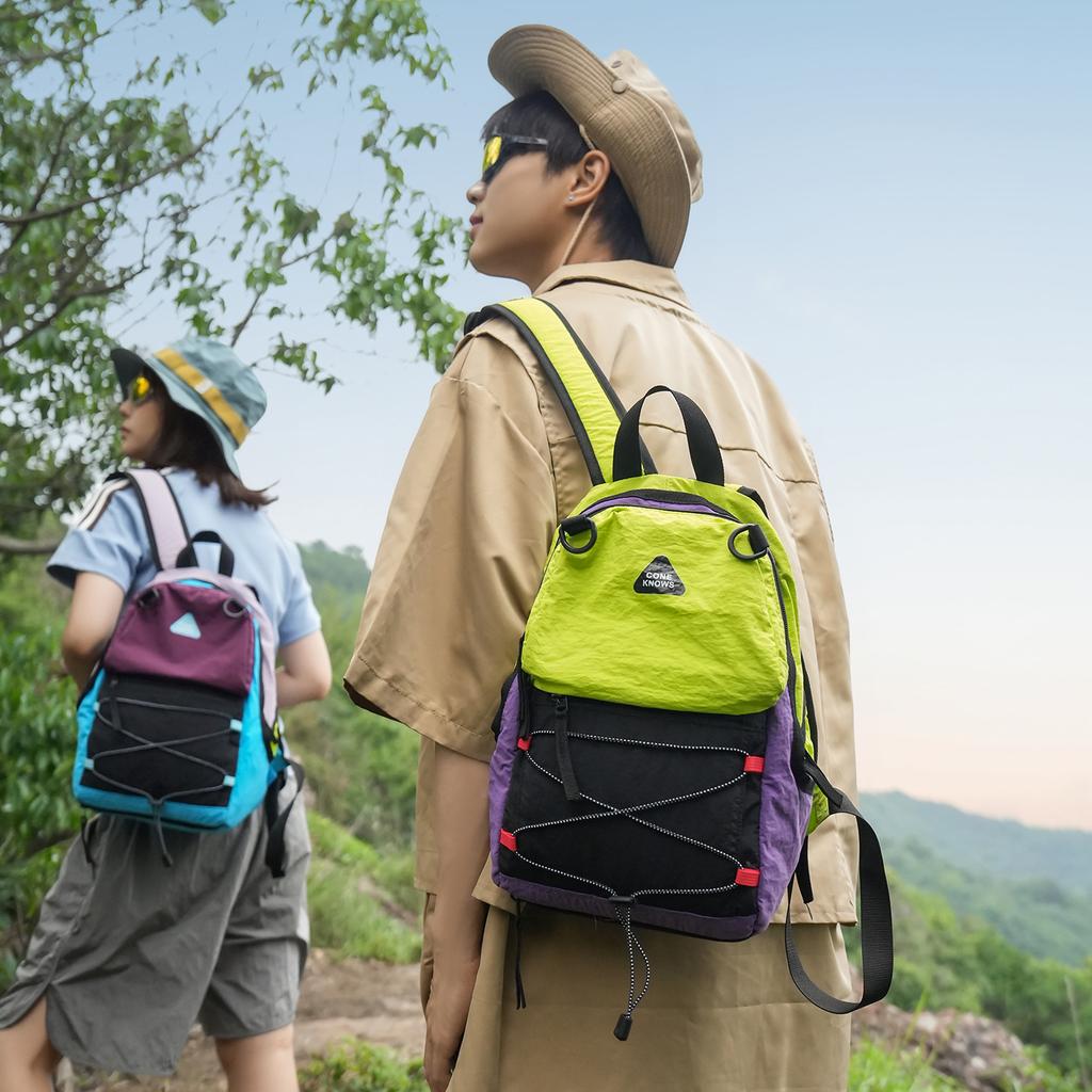 Schoolbag New Outdoor Backpack Contrasting Color Mountaineering Bag Ultra-light High-value Travel Bag Light Hiking Small Backpack