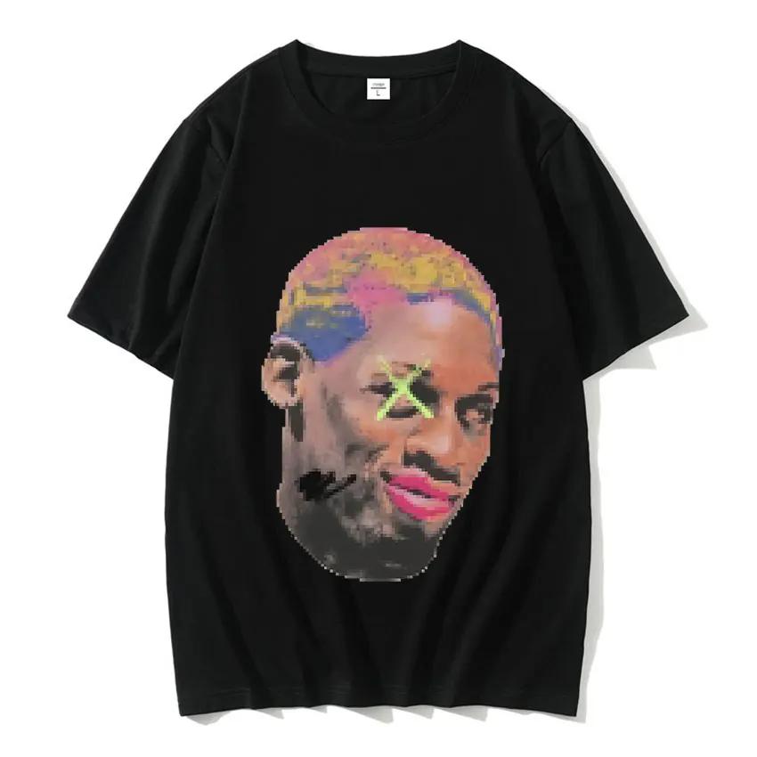 Horké Basketbalové Chlapci Červ Dennis Rodman Grafické Tričko Pánská Hip Hop Móda Punk Streetwear Pánské Letní Oversized Tričko