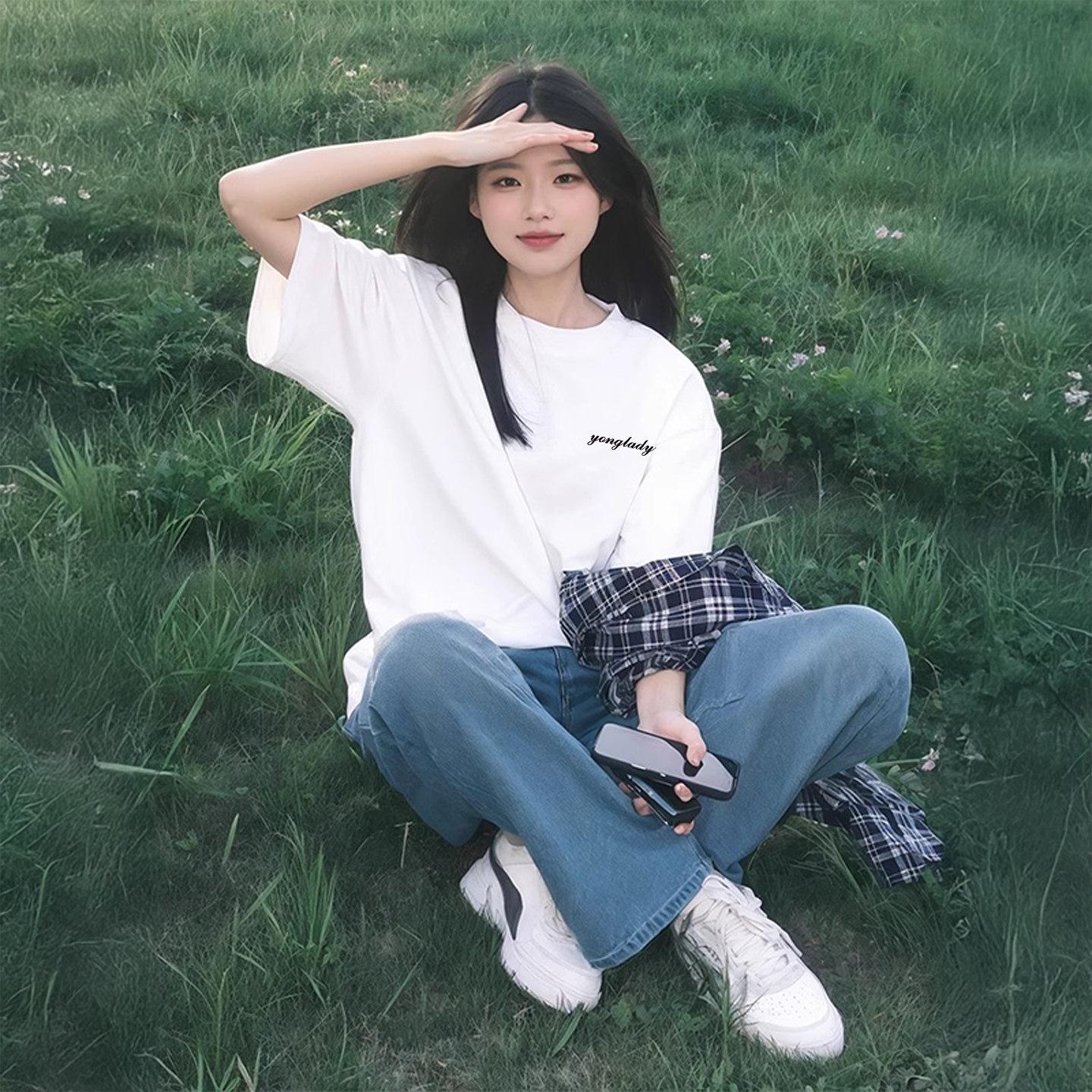 

Women s Pure Cotton Black Short-Sleeve Loose T-Shirt, Summer 2026 Slim Fit Half-Sleeve OOTD Top Double Extra Large