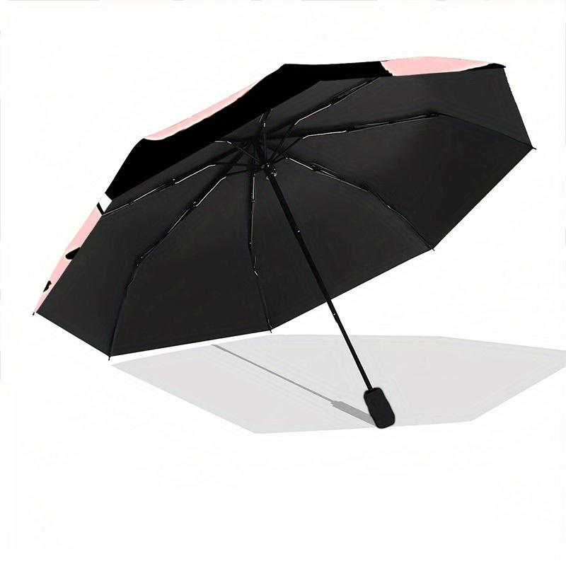 1pc Strawberry Pattern Automatic Open/close Folding Compact Umbrella, 8-Rib Sturdy Canopy, Lightweight Portable, Everyday Use, Gift, Outdoor Umbrella,