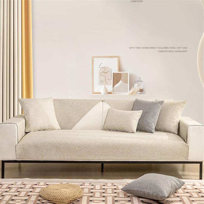 Cotton  Linen Sofa Cushion All Season Universal Anti-skid Cushion Simple Modern Linen Sofa Cover Backrest Towel Cover