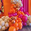 Summer Tropica Theme Hot Pink Orange Balloons Garland Pastel Pink Gold Balloon Arch Kit Wedding Birthday Party Decoration Globos