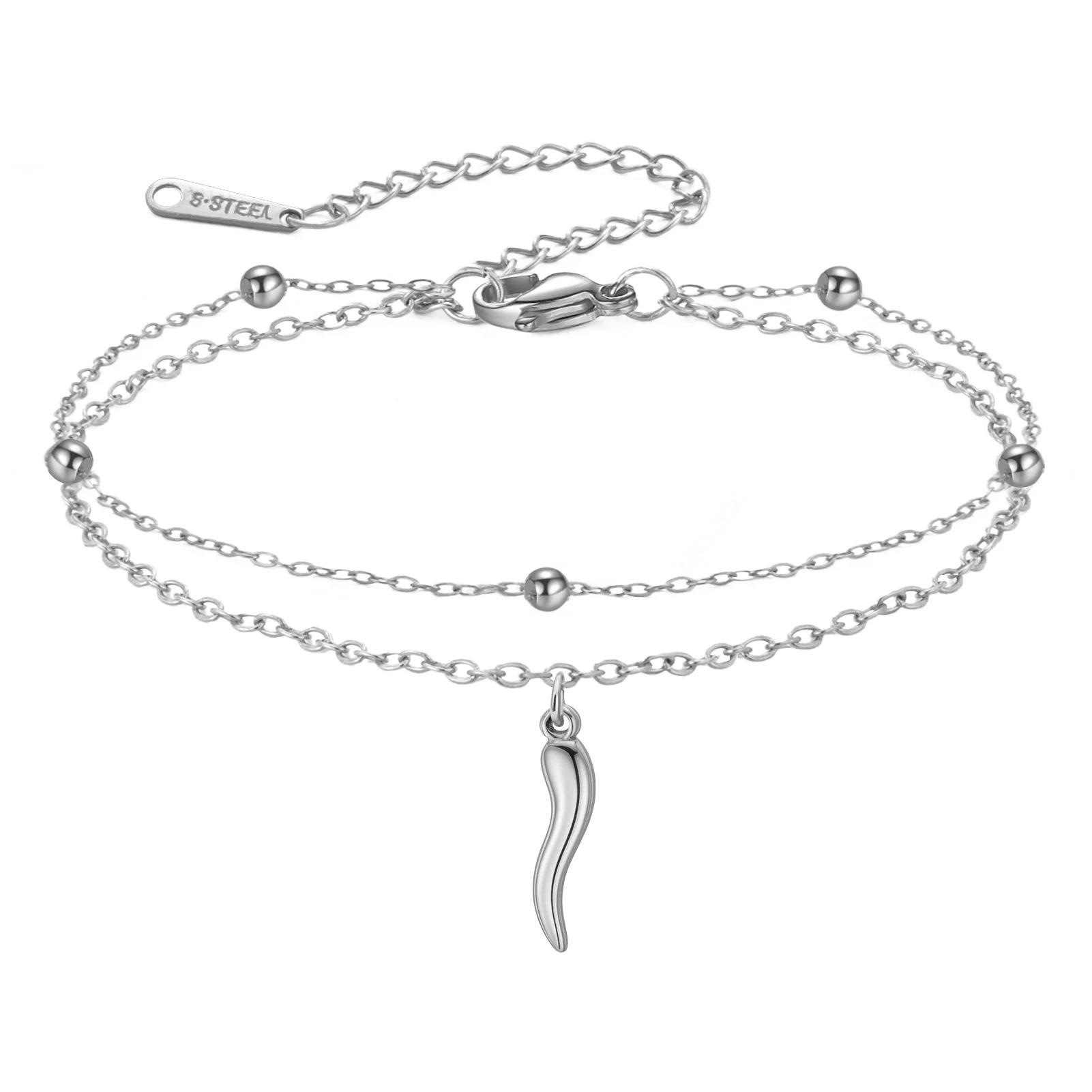 Fashionable Enamel Chili Pepper Pendant Bracelet With Soft Snake Chain Twist Knot And Concentric Knot Design Irregular Geometric Shape Women Jewelry