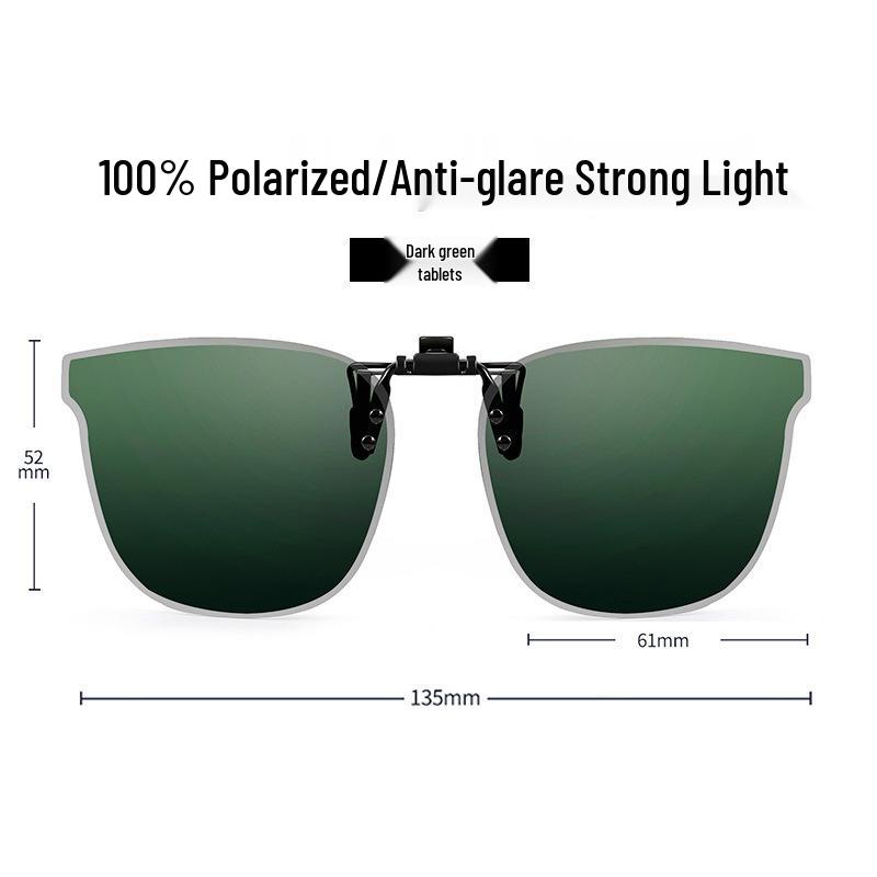 Occhiali da Sole Polarizzati Clip-On Ribaltabili da Uomo - Protezione UV per la Guida Giorno/Notte