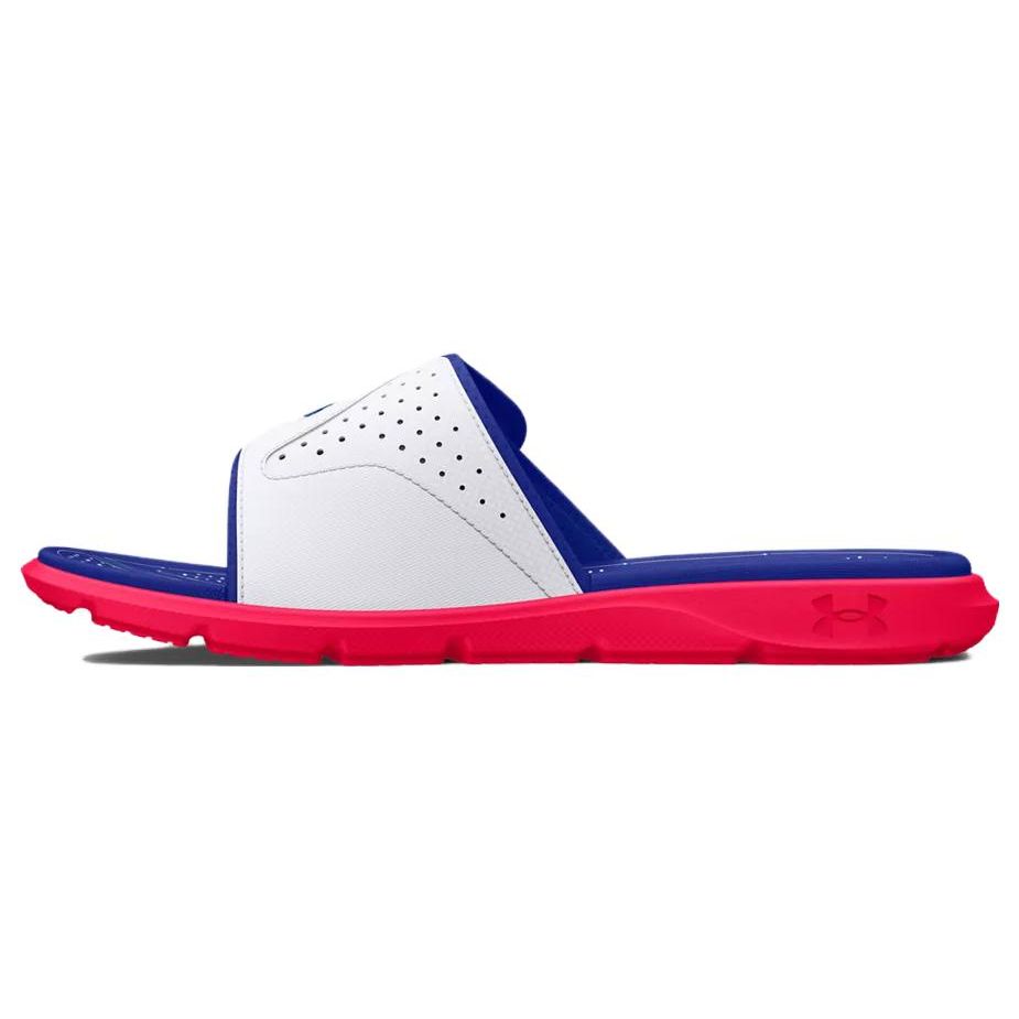 Under Armour Mercenary Comfortable Versatile Trendy Rubber Sole Slide Sandals Unisex Footwear White Blue Red 3026035-602