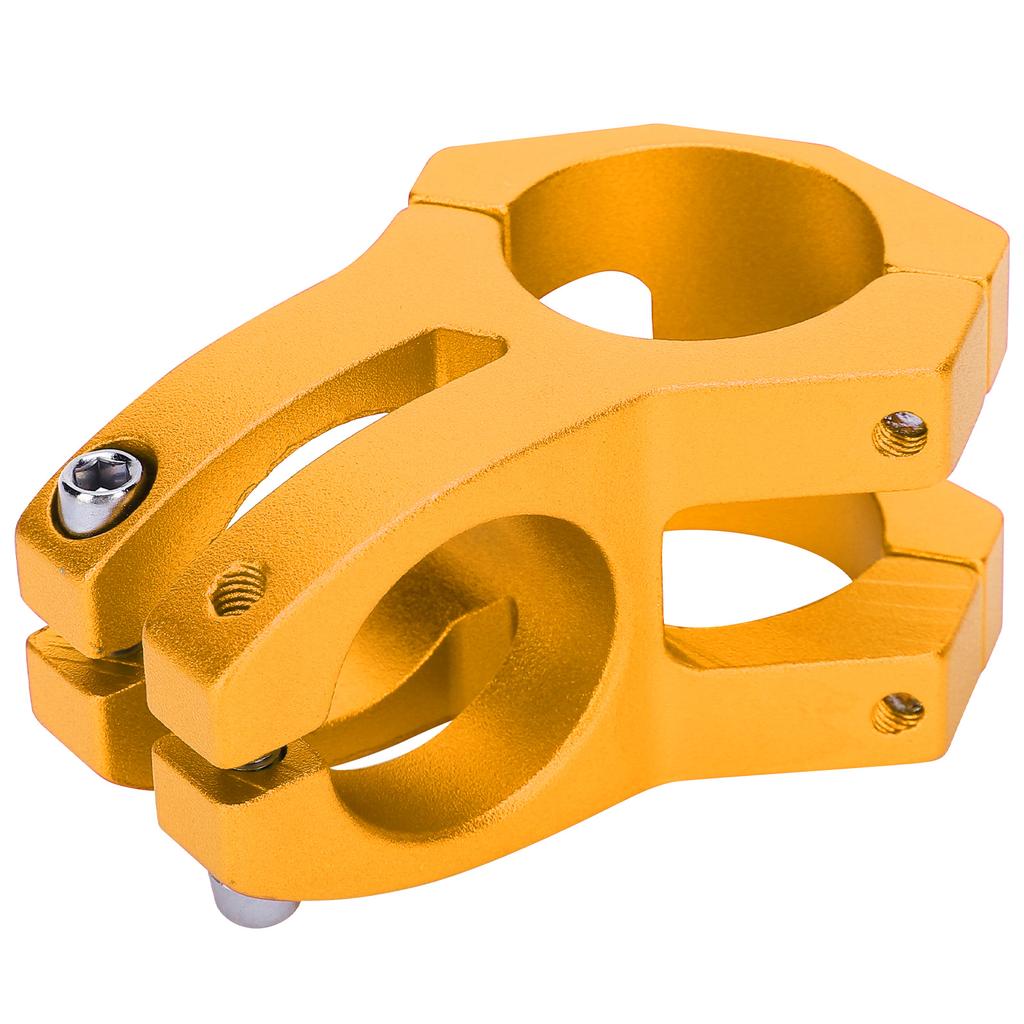LUNJE Mountain Bike Stem Bicycle Short Handlebar Aluminum Alloy Hollow Stem 31.8x35mmGold