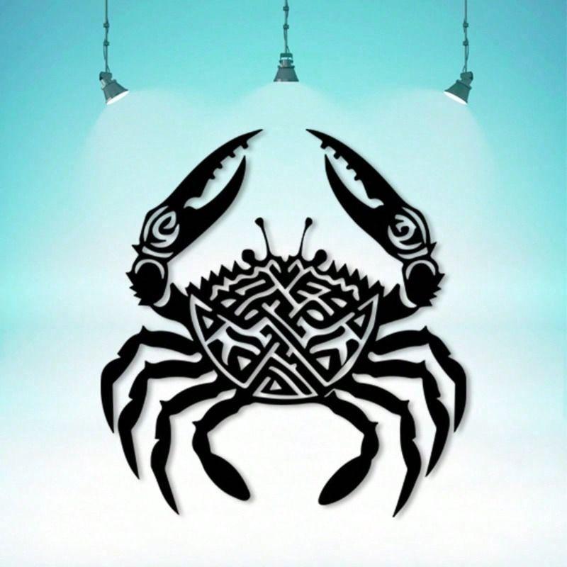 

Metal Crab Sculpture Black White Art Decor Gift