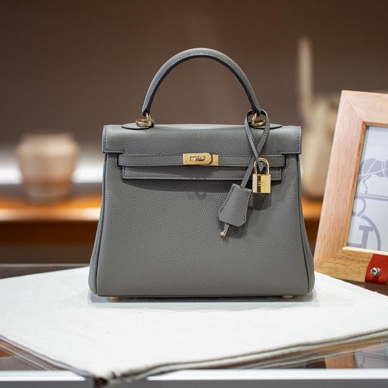 Inner Seam Top Layer Cowhide Togo Leather Bag With Double Shoulder Straps (H09-2528KL)
