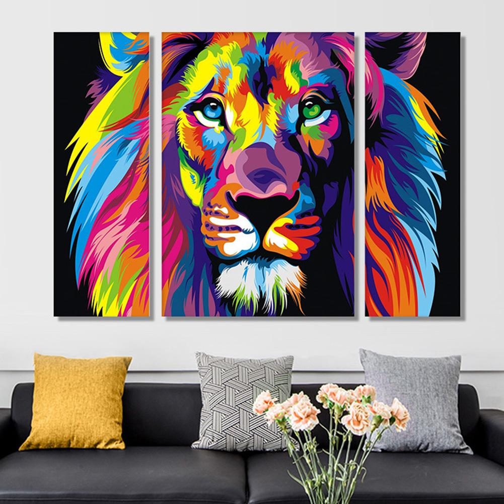 DIY 5D  Tiger Lion Rhinestone Cross Stitch Decorative Painting