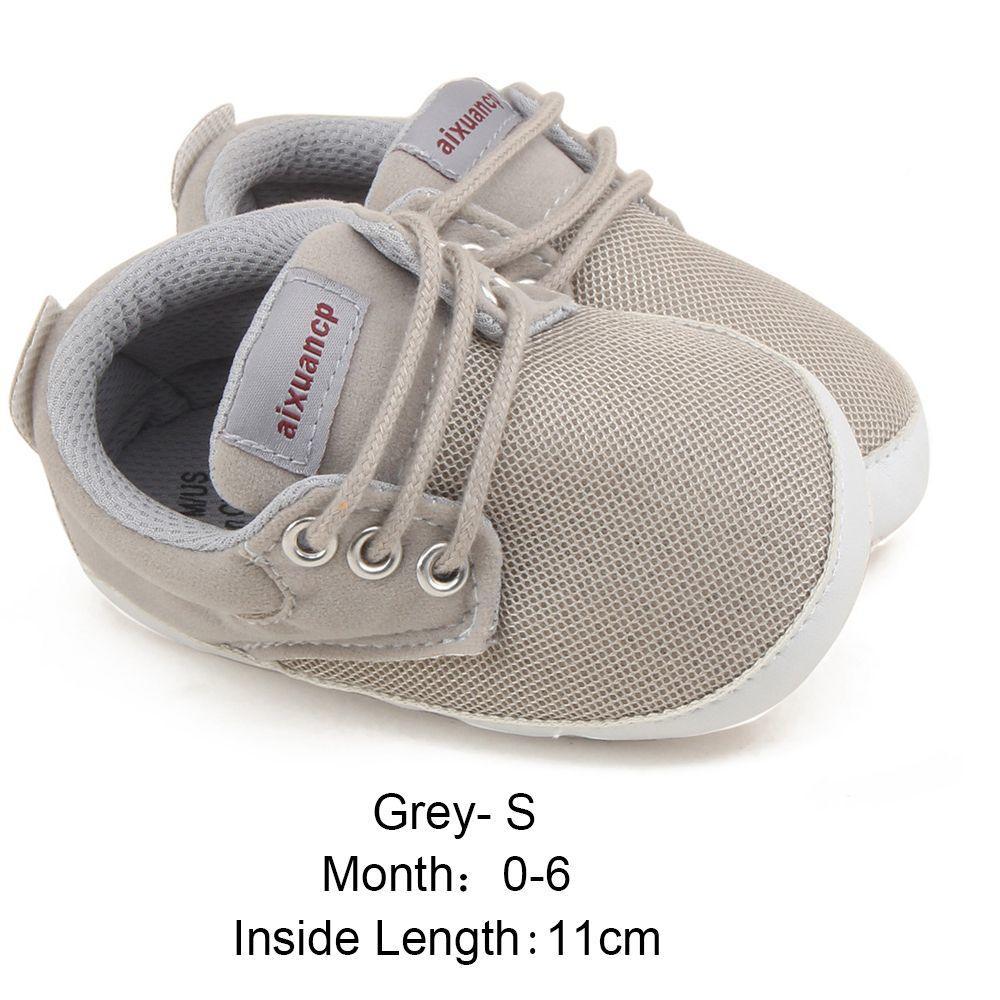 Newborn Baby Boys Shoes First Walkers Ventilation Net Surface Canvas Crib Soft Sole Shoes