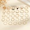 Versatile Snake Heart Ring: 29-Piece Light Luxury Fashion Set