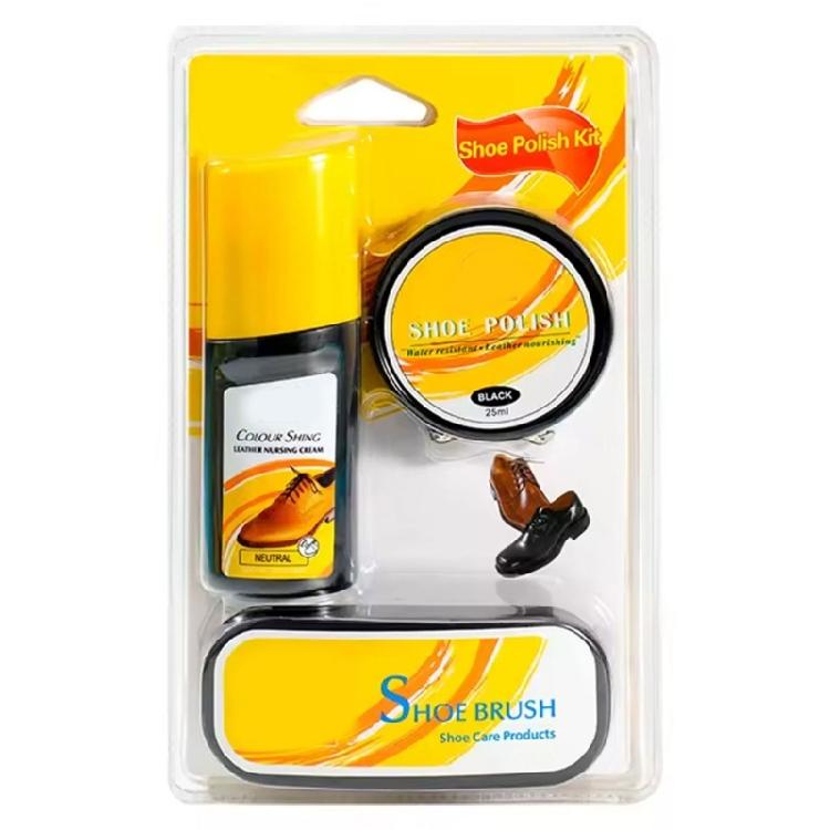 Travel Portable Leather Shoe Maintenance Set Deep Cleaning Conditioning Balm Liquid Polish with Brush Multipurpose Use 1