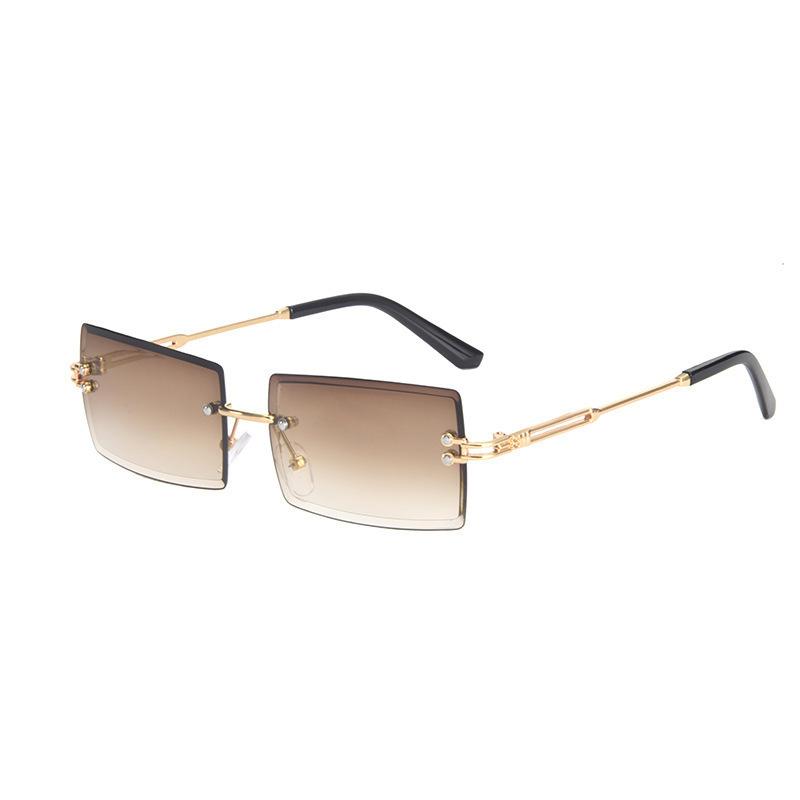 

Солнцезащитные очки квадратной формы без оправы, модные солнцезащитные очки, женские, европейский и американский тренд, очки