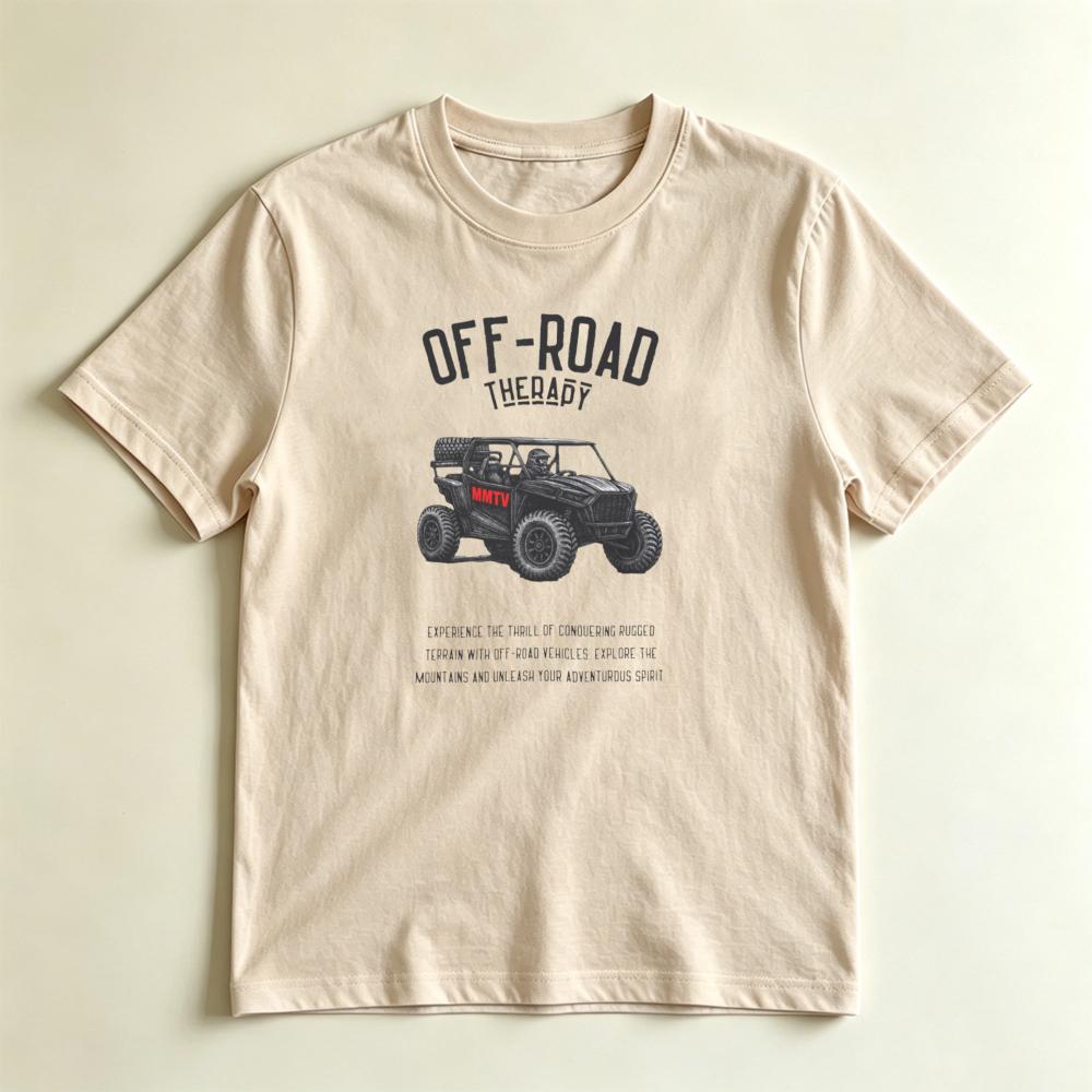Atv Rider Gift Tshirt Offroad Therapy Rugged Sxs Offroad Vehicle Print Short Sleeve Top Mountain Adventure Casual Tee