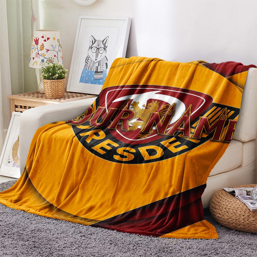 1 Stück Dynamo Dresden Benutzerdefinierter Name Gemustert Flanell Decke Geeignet Für Alle Jahreszeiten Für Heimdekoration Wärme Und Komfort Geschenke Feiertagsgeschenk