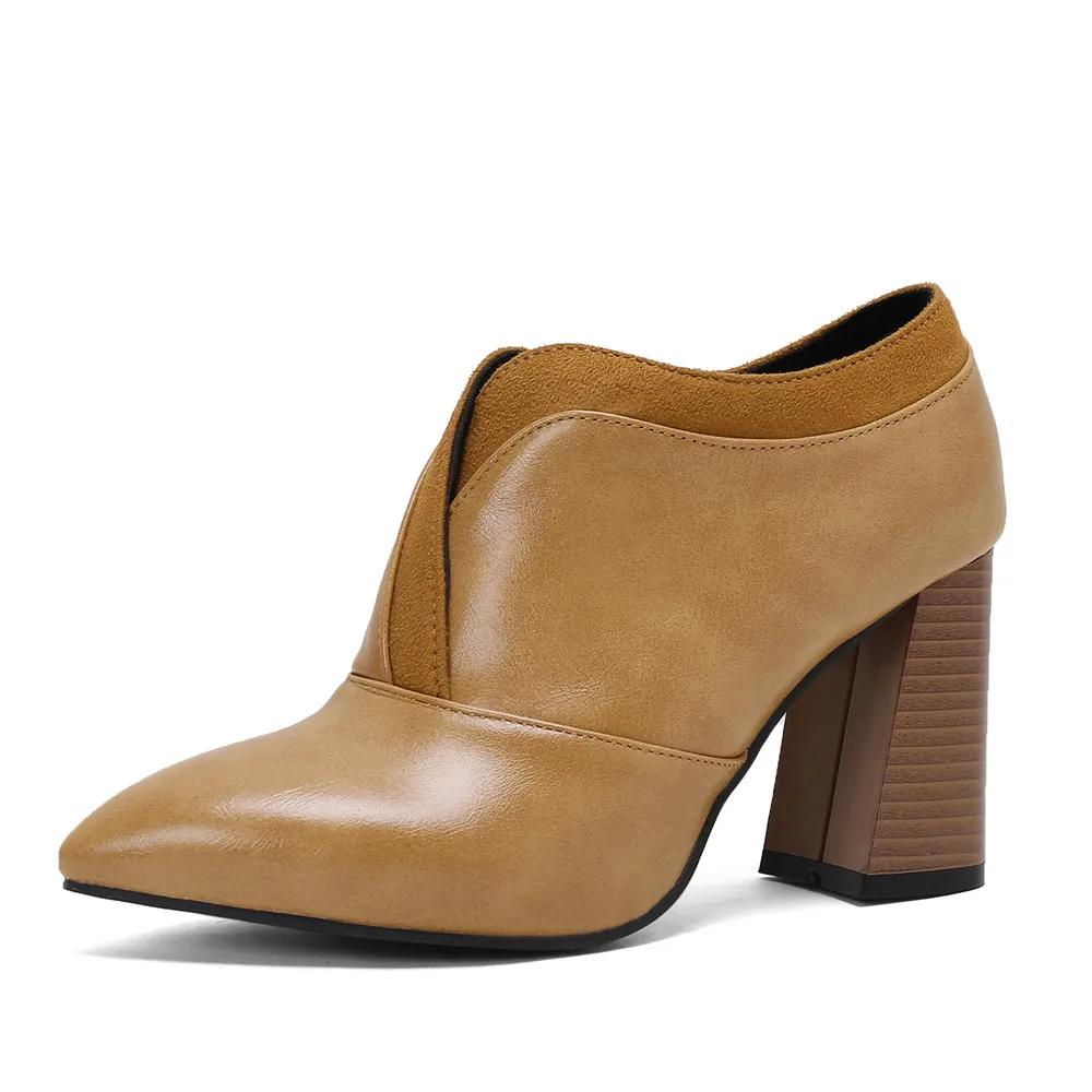 Spring Autumn Women Pump High Heel Unisex Oxford Vintage Fetish Pointed Toe Slip-on Pumps Party Shoes Plus Size 32-46