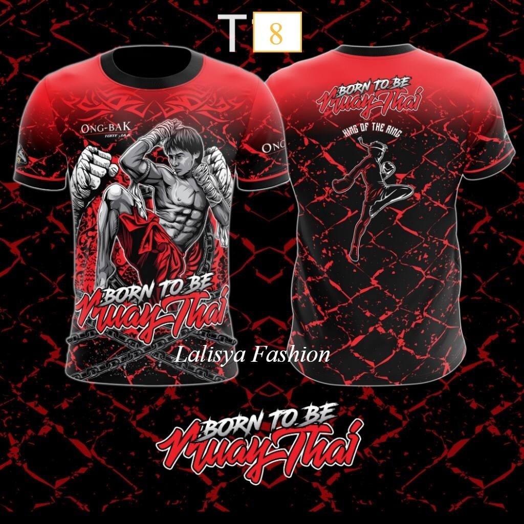 Muay Thai T-Shirt Kick Boxing 3D Print Gothic Graphic Men Women Unisex Short Sleeve Round Neck MMA Mix Martial Art Streetwear Casual