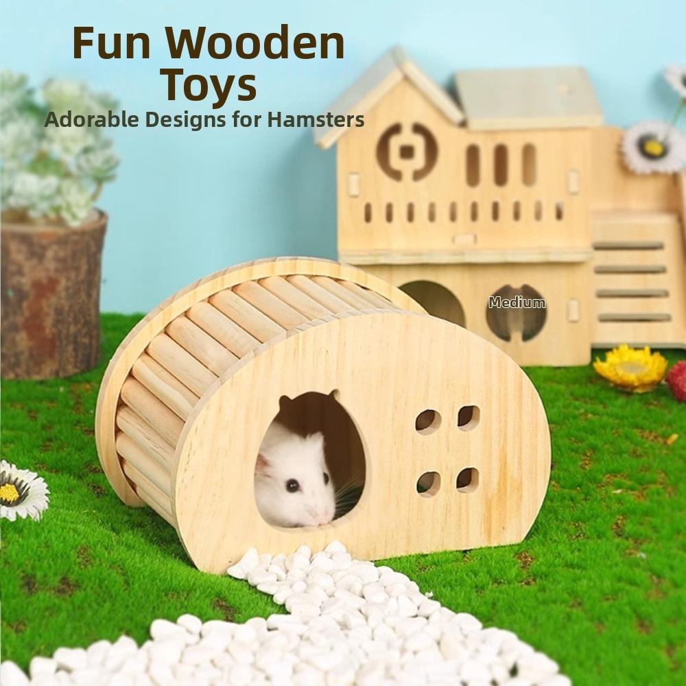 Natural Wood Hamster Hideaway Arch Design Small Pet Castle New Hamster House  for Small Pets