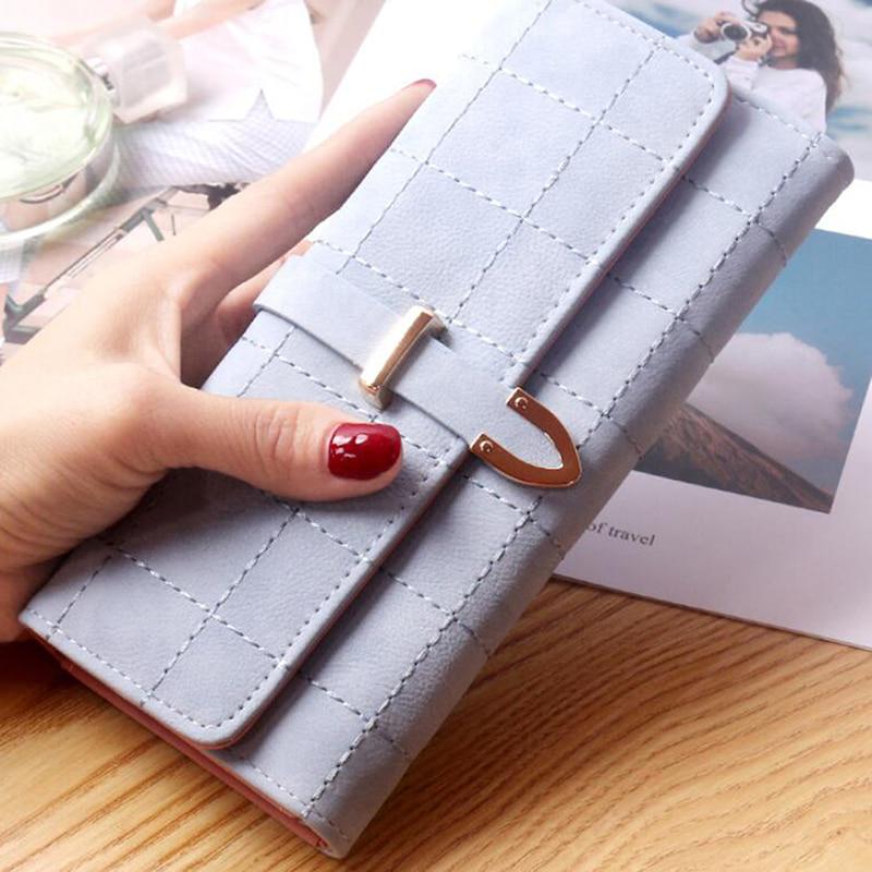 Buy Luxury Card Holder Women's Long Wallet Buckle 1Pc Purse Lady Pu
