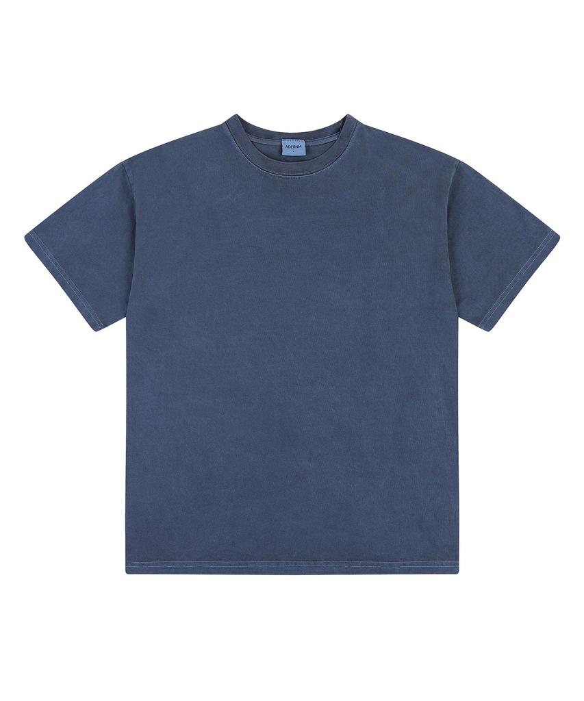 ADERNM Back Cut-Line Oversized Pigment T-Shirts (Navy)