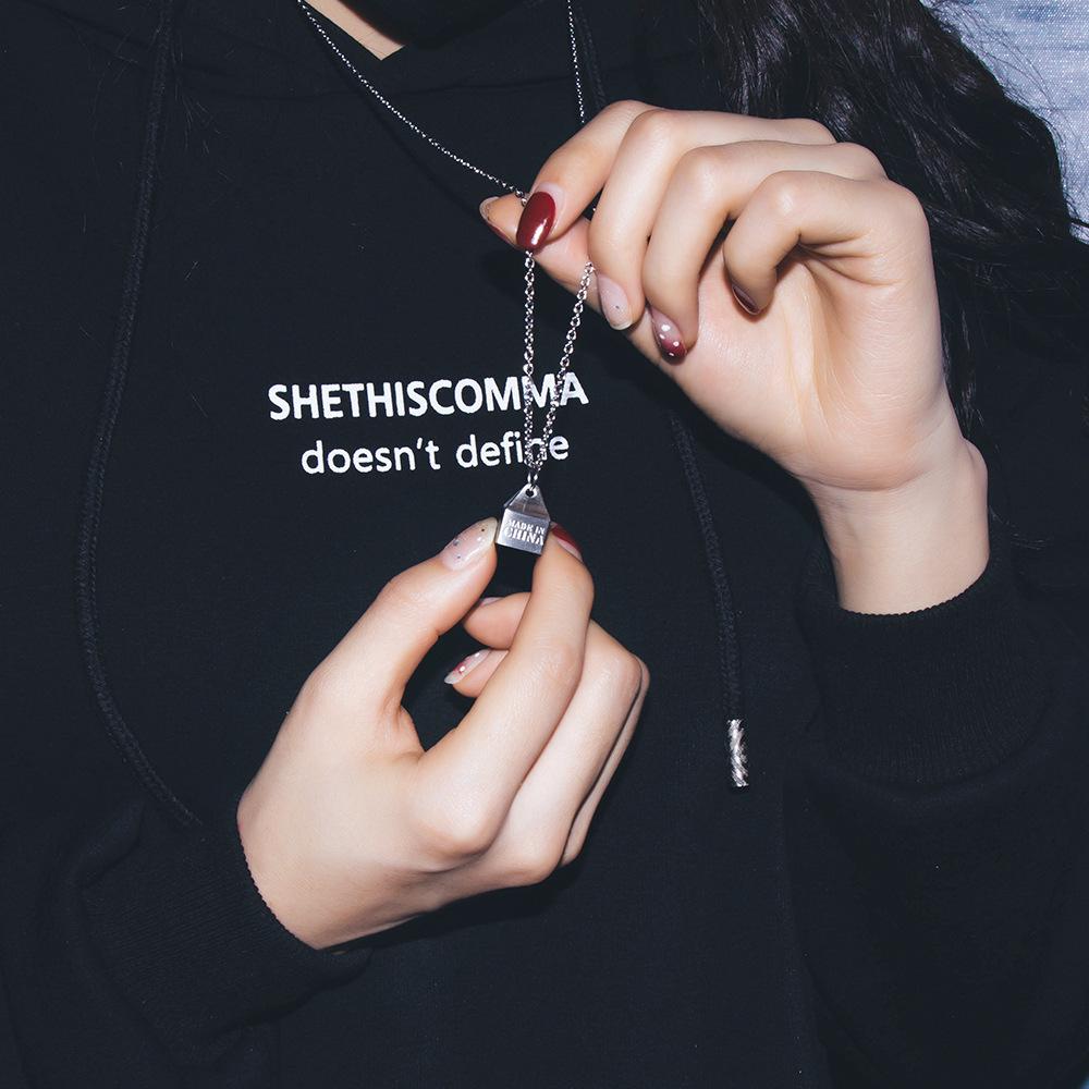 Trendy Geometric Patriotic Men's Titanium Steel Necklace Pendant