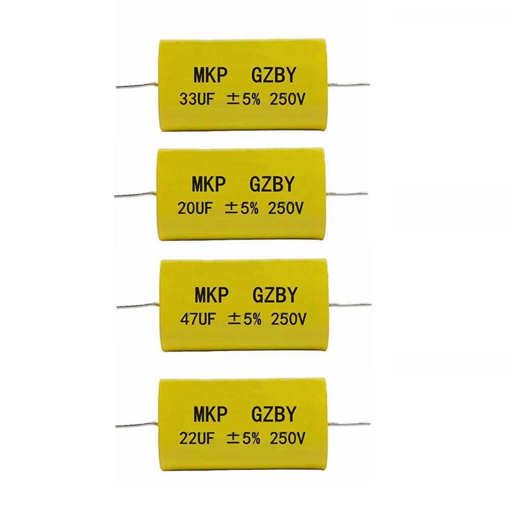 4Pcs 33uF 250V MKP Audio Capacitor Yellow Non For Speaker Crossover Frequency Division Home Theater Repair Parts