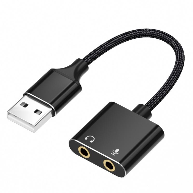2-Hole USB Sound Card Adapter for Headphone & Microphone Enhancing Sound Experience for P4 PC Computer & Laptops