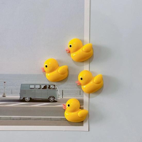 10Pcs Little Yellow Duck Refrigerator Magnet Home Office Kitchen Locker Fridge Magnetic 3D Cartoon Duck Decoration Ornament