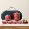 Portable Ceramic Tea Set: One Pot, Four Cups - Ideal for Camping and Solo Quick-Brew