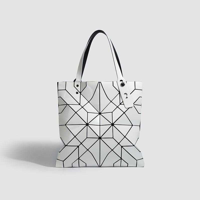 

New Laser Splicing Geometric Diamond Bag Fashionable Solid Color Women s Bag Sequin One Shoulder Large Capacity Tote Bag