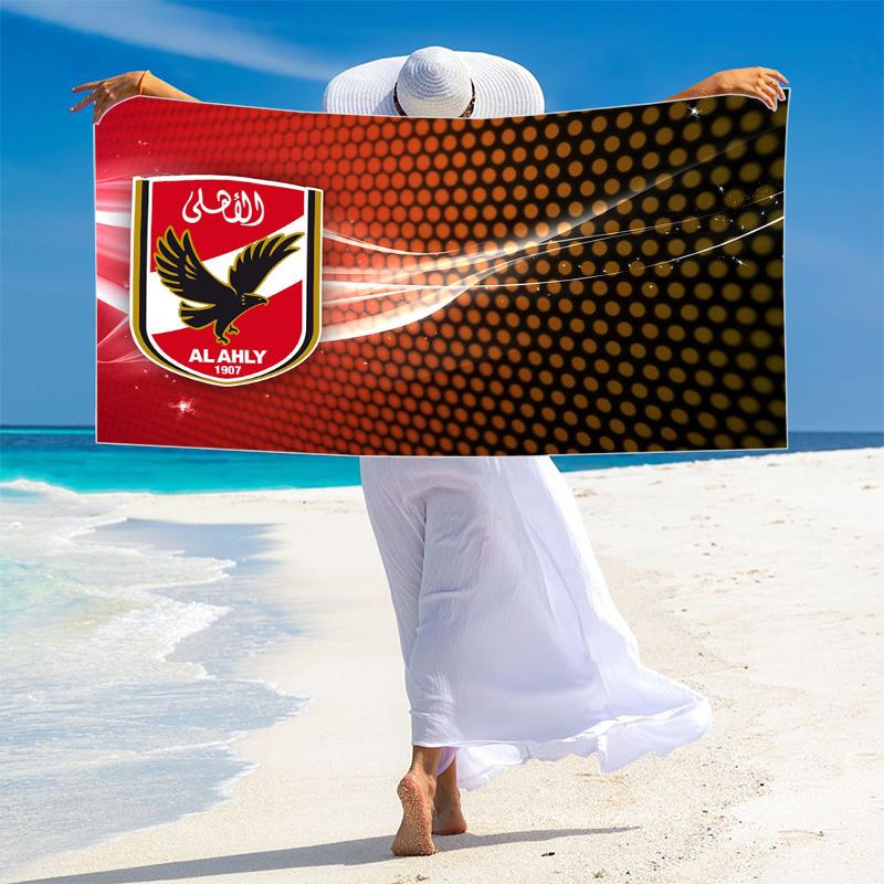 Al Ahly Sporting Print Beach Towel, Large Soft Quick Dry Towel for Beach Camping Swimming