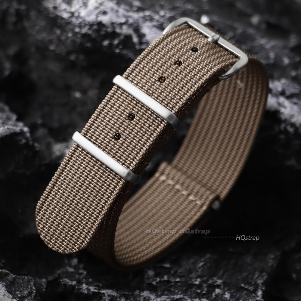 Quality Nylon Watch Strap for Smartwatch Silver Ring Buckle 18mm 19mm 20mm 22mm Man Women Ribbed Braid Replace Watch Accessories
