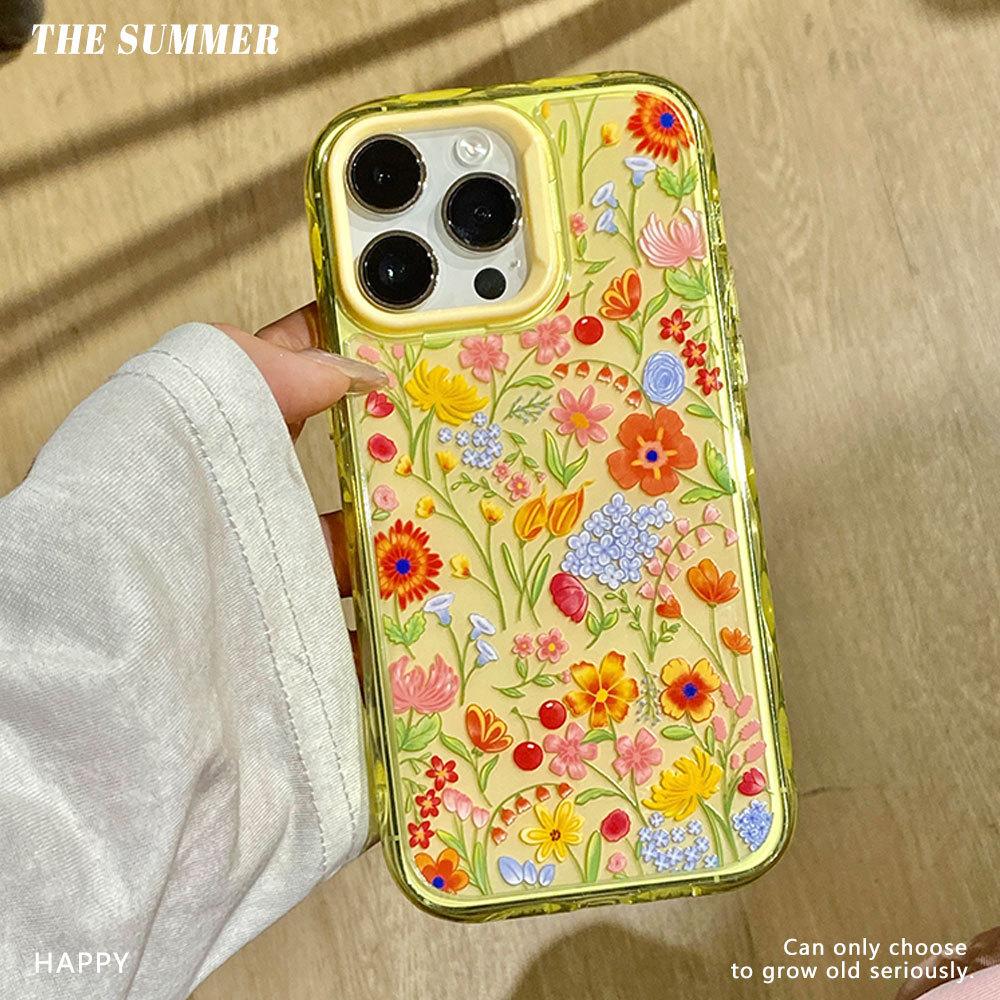 Full Screen Flowers Suitable for IPhone16 Mobile Phone Case Apple 15 Protective Case 14pro Anti fall 13 Small Clear 12 Hard