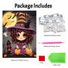 Halloween Pearl Painting Art Full Pearl Handmade Diy Home Decorations Witch Cat Pumpkin Moon Bats Design Art Craft Kit