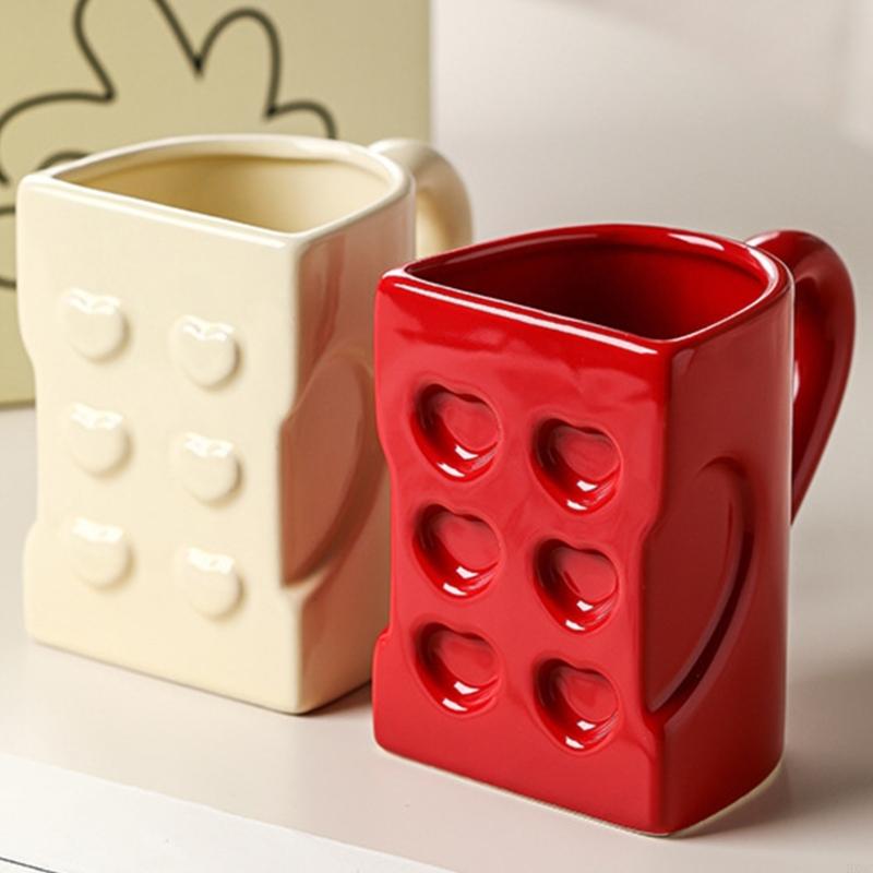 2er-Set Keramiktassen mit Herz-Puzzle-Design, bequemer Griff, Kaffeetasse für Paare, Romantiker, Valentinstagsgeschenk HX6C